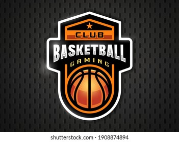 Logo profesional de baloncesto en estilo plano. Juegos deportivos. Emblema, insignia. Ilustración vectorial.