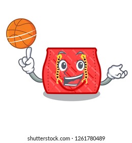 With basketball quilted bag isolated on a mascot