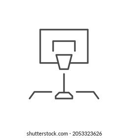 Basketball rack line outline icon isolated on white