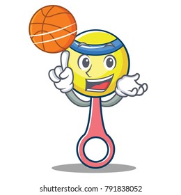 With basketball rattle toy character cartoon