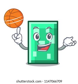 With basketball rectangle character cartoon style