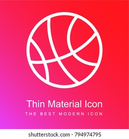 Basketball red and pink gradient material white icon minimal design