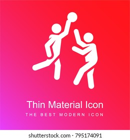 Basketball red and pink gradient material white icon minimal design