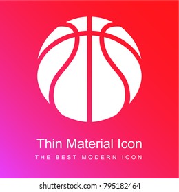 Basketball red and pink gradient material white icon minimal design
