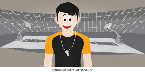 Basketball referee in jersey. vector illustration