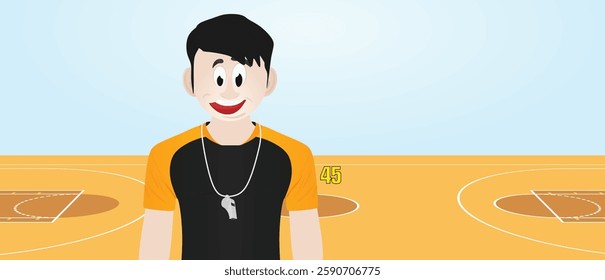 Basketball referee in jersey. vector illustration