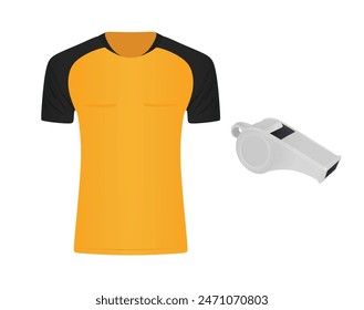 Basketball  referee shirt and whistle. vector illustration 