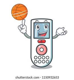 With basketball remote control character cartoon