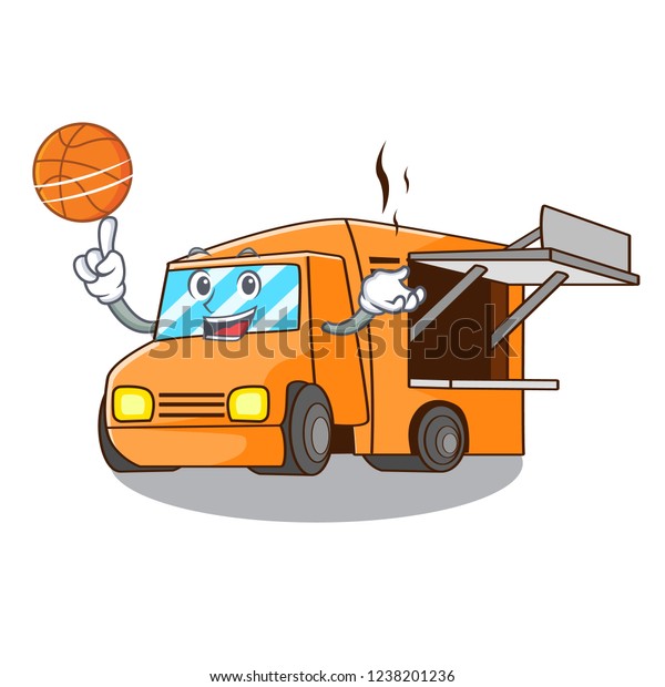 With
basketball rendering cartoon of food truck
shape