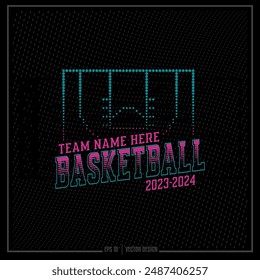 Basketball, Retro Basketball, Court, Team, Sport, Game, Basketball Court