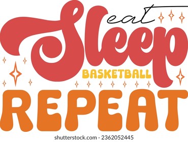 Basketball retro svg design and eps file