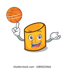 With basketball rigatoni character cartoon style