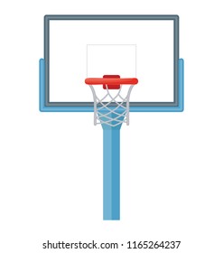 A basketball rim and net basketball hoop vector icon isolated on a white background