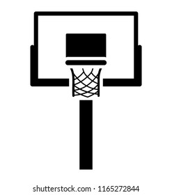 A basketball rim and net basketball hoop vector icon isolated on a white background