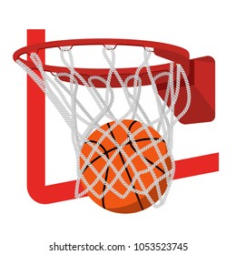 Basketball ring with ball vector illustration.