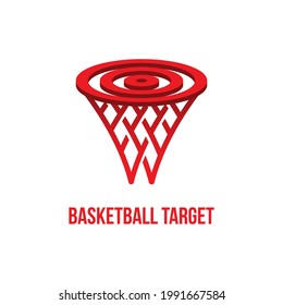 basketball ring bullseye logo vector template