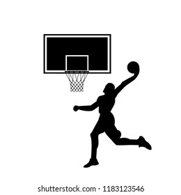 Basketball ring icon, silhouette, logo on white background