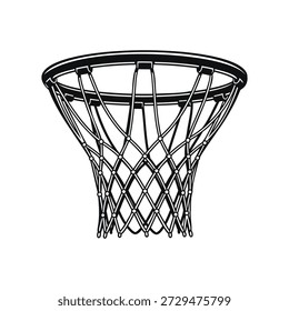 Ilustración vectorial de silueta de icono de anillo de baloncesto