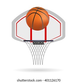 Basketball ring isolated on white background. Vector illustration