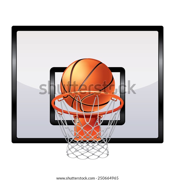 Basketball Ring Isolated On White Photorealistic Stock Vector (Royalty