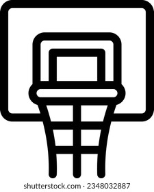 Icono de la línea del anillo de baloncesto - Icono único, vector
