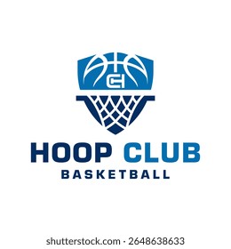 basketball ring shield logo design
