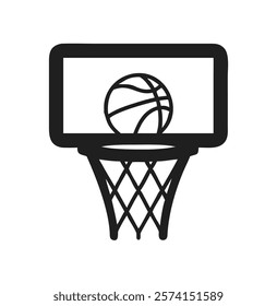 A basketball ring silhouette icon