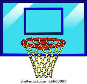 Ilustración vectorial del anillo de baloncesto aislada en fondo blanco