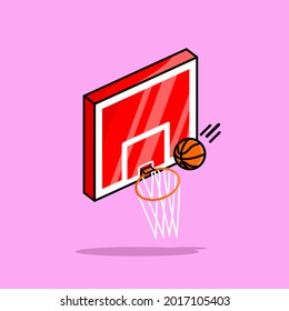 Ilustración vectorial del anillo de baloncesto que se ve genial para tu artículo, revista, afiche, etc.
