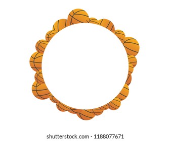 Basketball round frame isolated