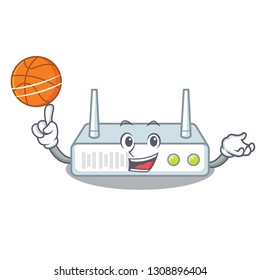 With basketball router in the a character shape