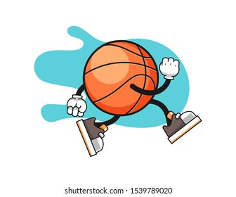 basketball run cartoon. Mascot Character vector.