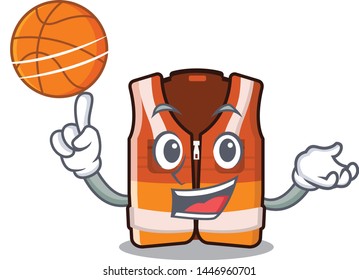 With basketball safety vest isolated in the character