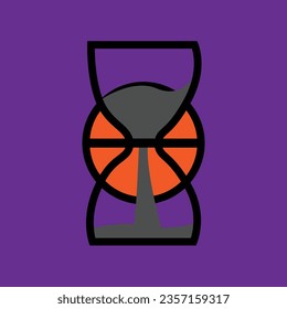 Basketball- und Sand-Uhr-Vektorgrafik