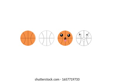 Basketball school object vector illustration Bundle 
