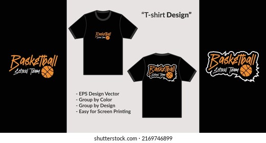 Basketball school team streetwear theme design for premium t-shirt vector clothing merchandise