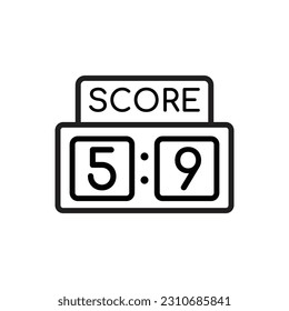 Basketball Score Board Outline Icon Vector Illustration