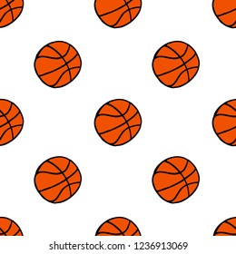 basketball seamless doodle pattern