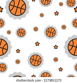 Basketball seamless pattern - background (A Popular Outdoor Sport and recreational activity around the world and most popular in USA, Spain, Australia, France, many other countries.