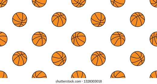 Basketball Seamless Pattern Ball Vector Repeat Wallpaper Scarf Isolated Tile Background