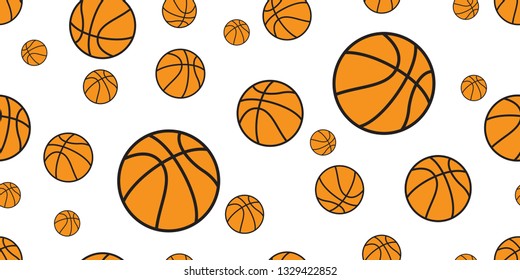 Basketball Seamless Pattern Ball Vector Scarf Isolated Repeat Wallpaper Tile Background