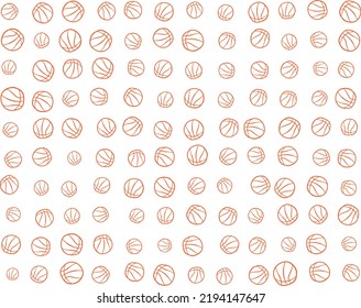Basketball seamless pattern, Sports background with orange basketballs