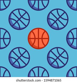 Basketball Seamless Pattern Vector Background