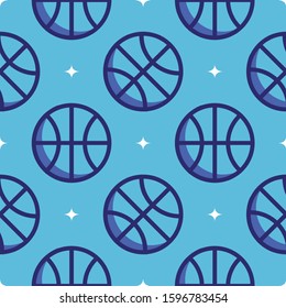 Basketball Seamless Pattern Vector Background