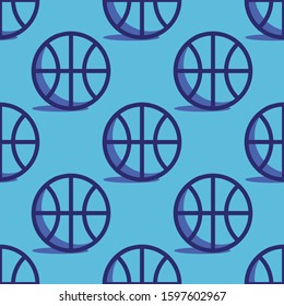 Basketball Seamless Pattern Vector Background