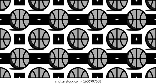 Basketball Seamless Pattern Vector Background