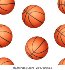 Basquete padrão sem costura. Fundo do vetor.