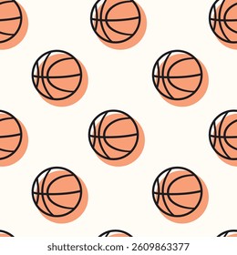 Basketball seamless pattern. Vector background.