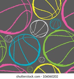 Basketball seamless pattern - vector illustration