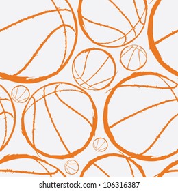 Basketball Seamless Pattern - Vector Illustration